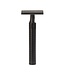 Muhle Rocca scheerset in zwart rvs - safety razor - kwast silvertip fibre