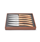 Laguiole en Aubrac 6 steakmessen ecir - olijfhout