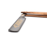 Dovo open scheermes 5/8 - Diamant - inox rvs - olijfhout - zwart lemmet