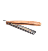 Dovo open scheermes 5/8 - Diamant - inox rvs - olijfhout - zwart lemmet