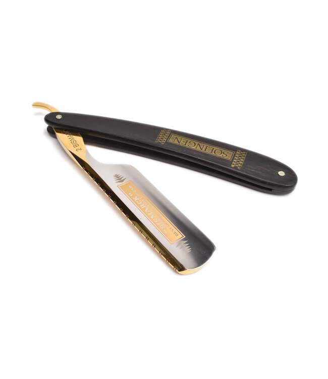 Dovo open scheermes 6/8 - Bismarck - zilverstaal - ebbenhout