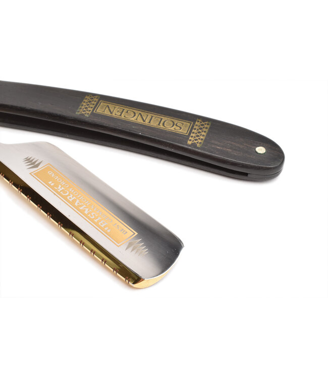 Dovo open scheermes 6/8 - Bismarck - zilverstaal - ebbenhout