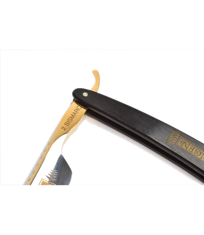 Dovo open scheermes 6/8 - Bismarck - zilverstaal - ebbenhout