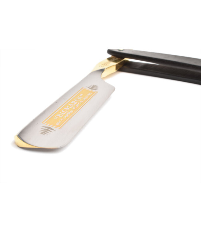 Dovo open scheermes 6/8 - Bismarck - zilverstaal - ebbenhout