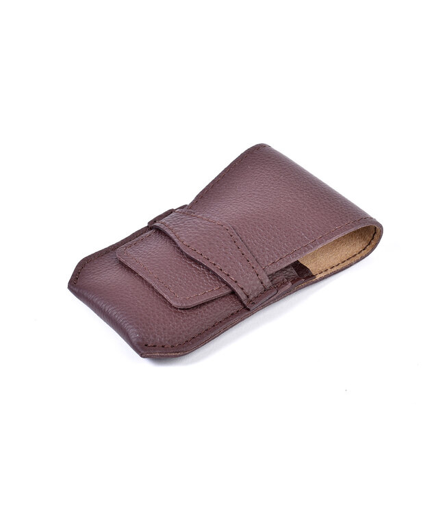Niegeloh 4-delig etui (soepel) met nagelknipper en schaar - bruin nappaleer