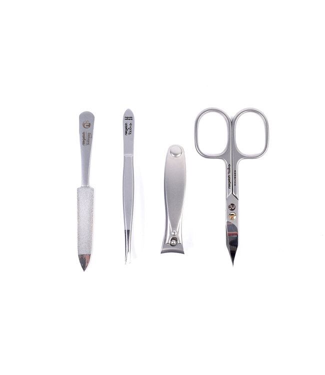 Niegeloh 4-delig etui met schaar en nagelknipper - caramel leder