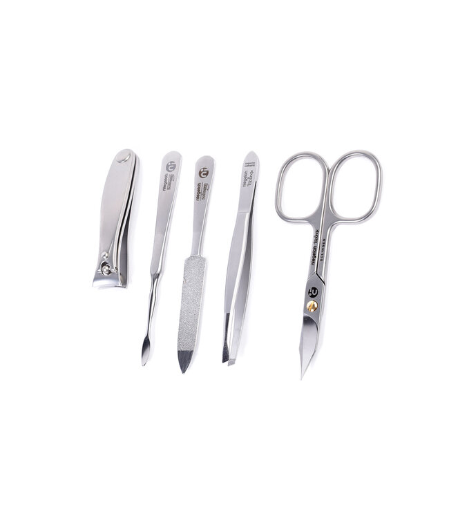 Niegeloh 5-delig etui met schaar en nagelknipper-bruin