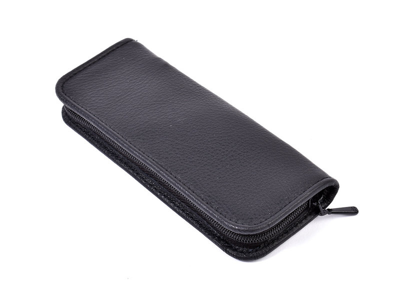 Niegeloh 5-delig etui met 2 scharen - zwart rundsleder (soepel)
