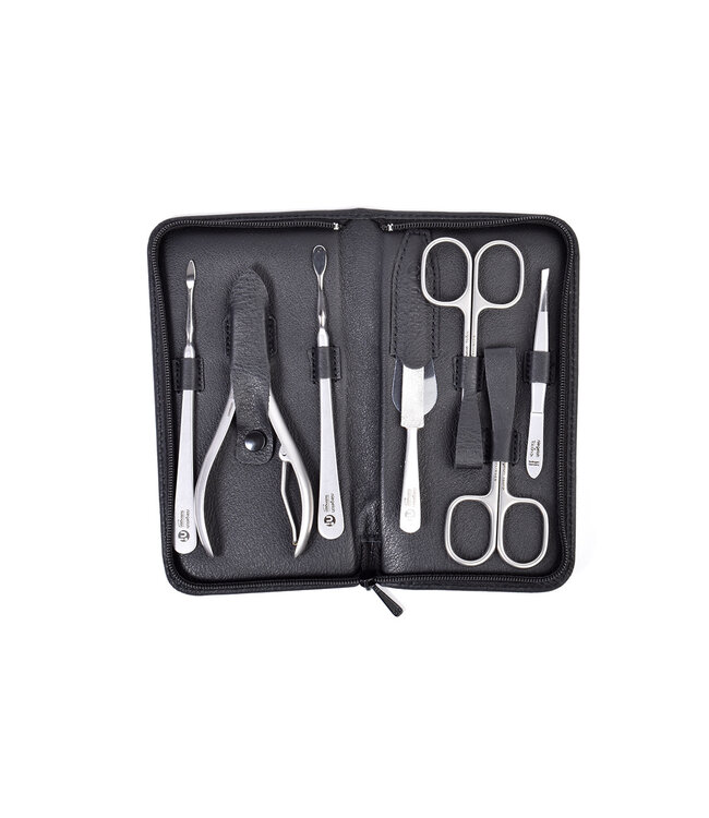 Niegeloh 7-delig etui met 2 scharen en nageltang - zwart