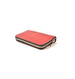 Dreiturm 4-delig etui met 2 scharen - rood leder (soepel)