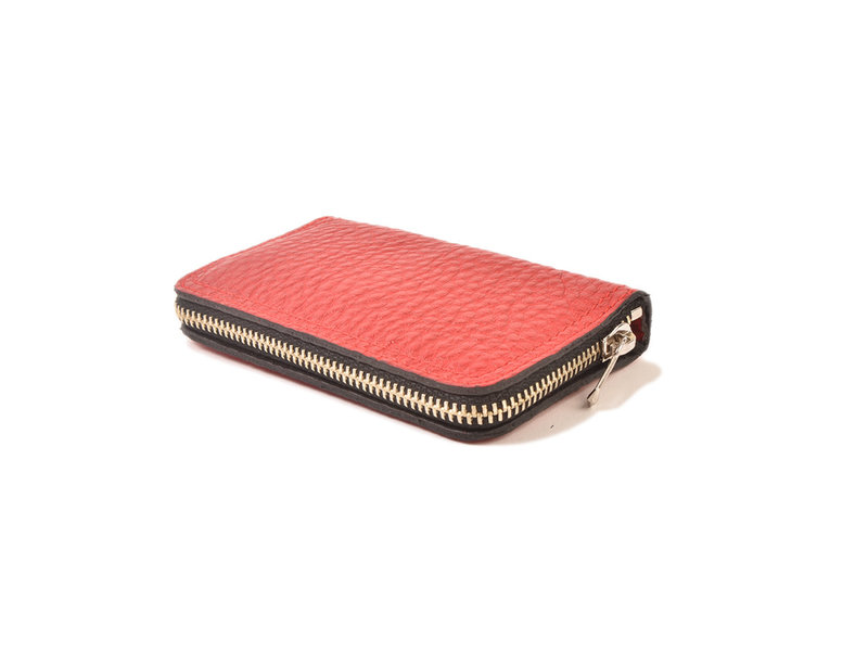 Dreiturm 4-delig etui met 2 scharen - rood leder (soepel)