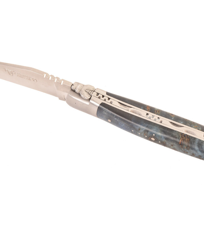 Laguiole en Aubrac 12cm  loupe de peulier bleu - mat