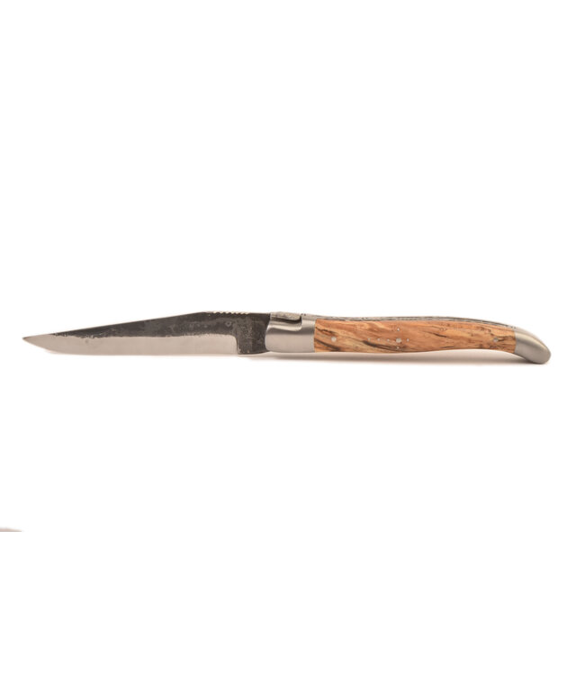 Laguiole en Aubrac 12cm bois d' aubrac - brut de forge - double platines - mat