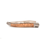 Laguiole en Aubrac 12 cm Olivier - platines guillochées - mat