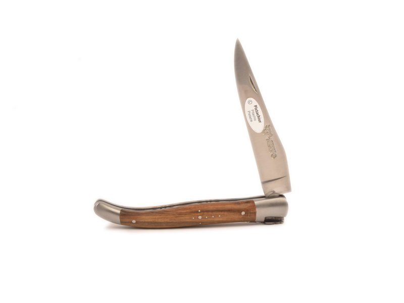 Laguiole en Aubrac 12cm pistache - platines guillochées - mat