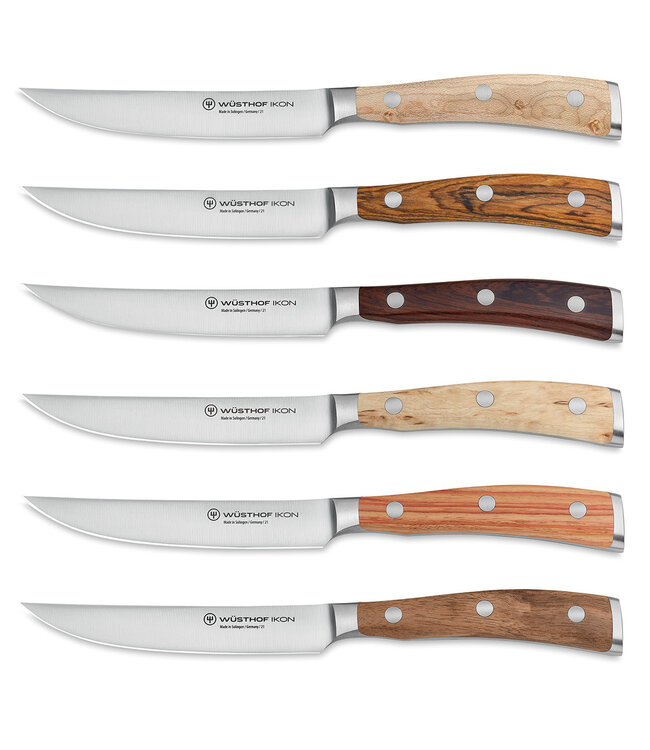 Wusthof Ikon steakmessen in lederen etui