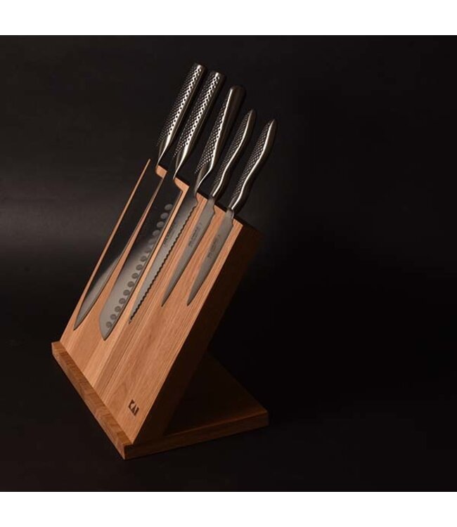 Kai magneetblok  in eik voor 5 messen - DM 0821