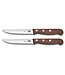 Victorinox set van 2 steak/pizzamessen gekarteld met houten heft -12cm