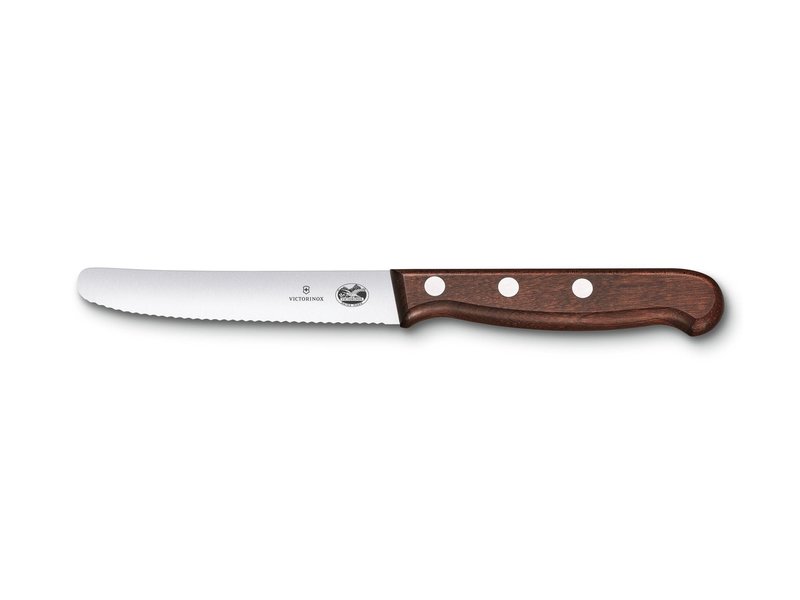 Victorinox tafelmes gekarteld  met houten heft 11cm