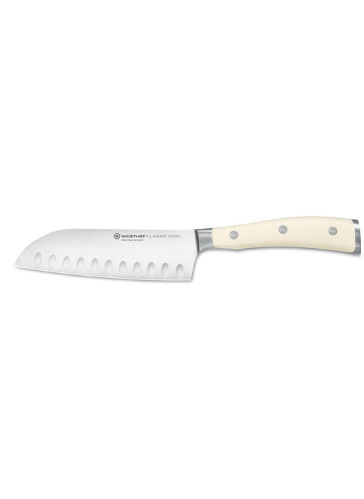 Wusthof Classic Ikon wit santoku met kuiltjes 14cm