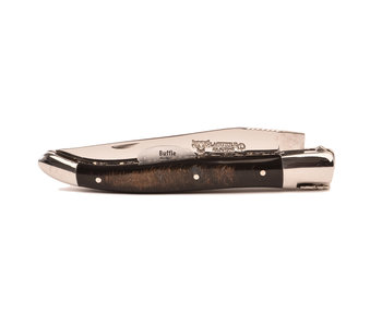 Laguiole en Aubrac 12cm croute de buffle - double platines - glanzend