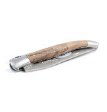 Laguiole en Aubrac 12cm loupe de noyer - platines guillochées - mat