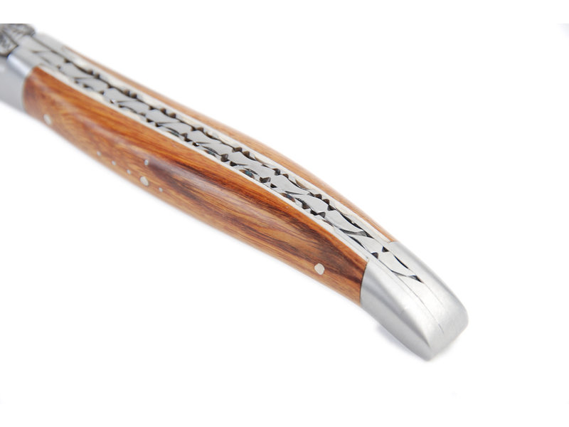 Laguiole en Aubrac 12cm bois de fer - platines guillochées - mat