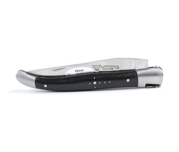 Laguiole en Aubrac 12 cm ebben - ressort forge - platines guillochées - mat