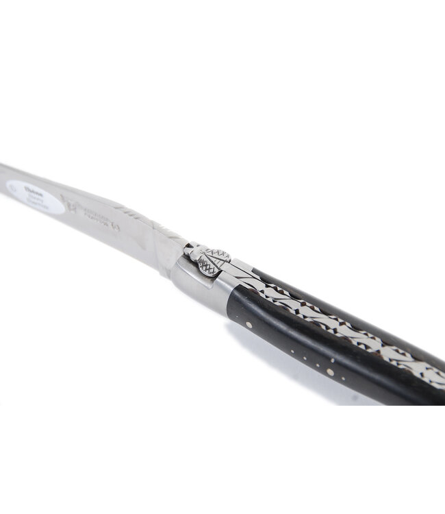 Laguiole en Aubrac 12cm ebbenhout - platines guillochées - mat