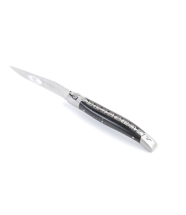 Laguiole en Aubrac 12cm ebbenhout - platines guillochées - mat