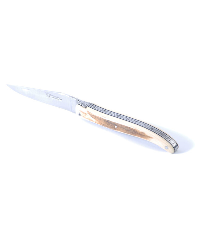 Laguiole en Aubrac Belle Pièce - 12cm mammoetivoor korst - plein manche - mat