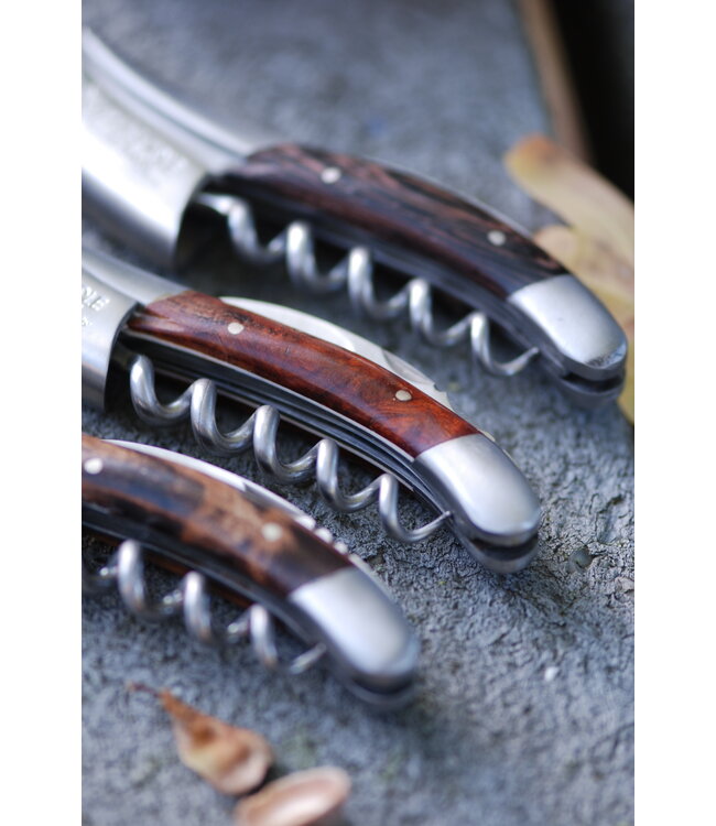 Laguiole en Aubrac kurkentrekker met heft in bois de fer - mat