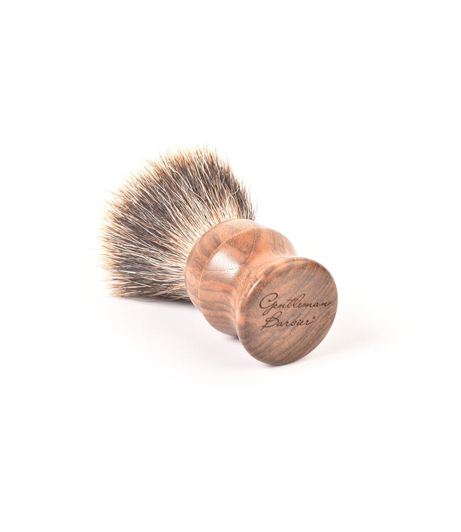 De Messenwinkel scheerset in notenhout - shavette - kwast silvertip dassenhaar