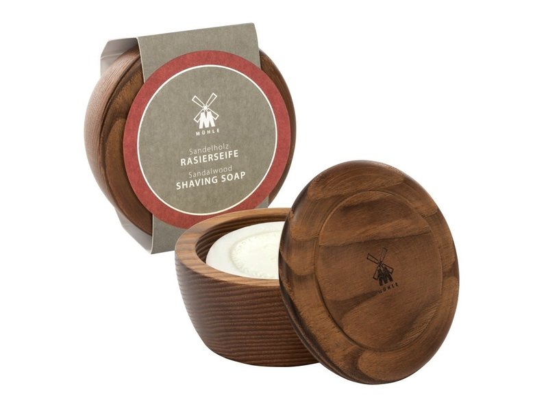 Muhle scheerzeep in mooie houten scheerkom - Sandalwood - 65gram