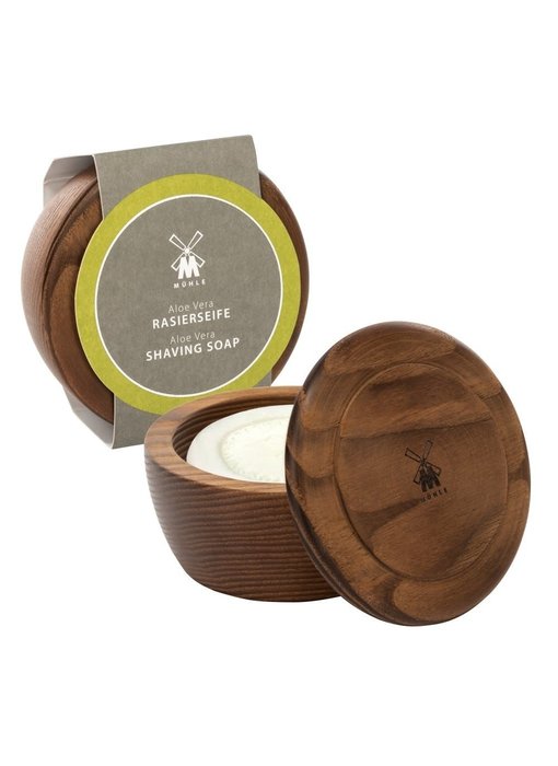 Muhle scheerzeep in mooie houten scheerkom - Aloe Vera - 65gram