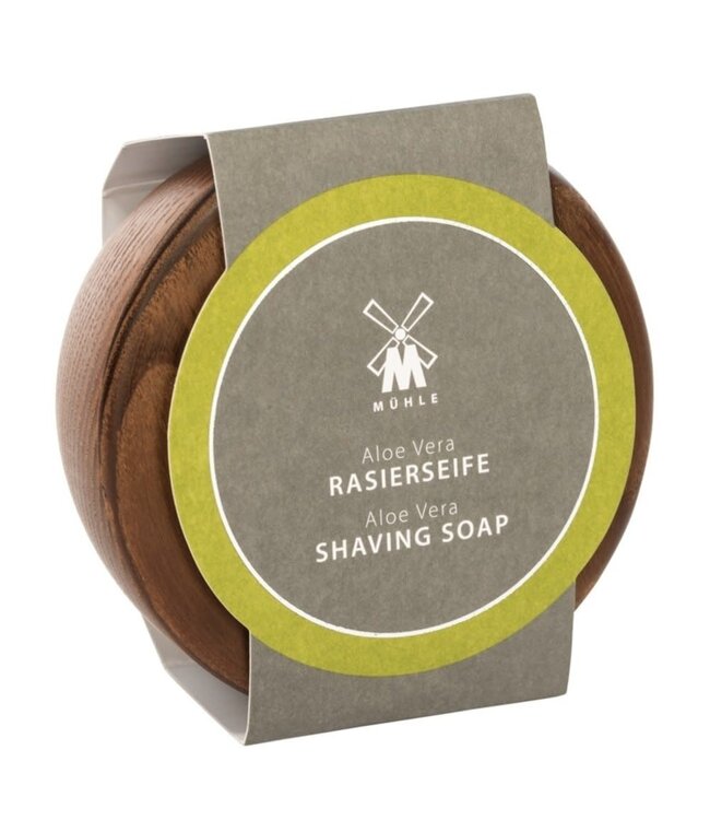 Muhle scheerzeep in mooie houten scheerkom - Aloe Vera - 65gram