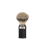 Muhle Traditional scheerset in zwart metaal - safety razor - silvertip dassenhaar