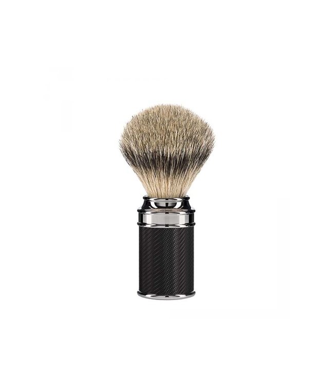 Muhle Traditional scheerset in zwart metaal - safety razor - silvertip dassenhaar