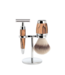 Muhle Stylo scheerset in beuk - safety razor - kwast silvertip dassenhaar