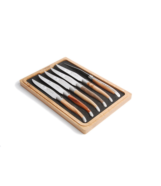 Laguiole en Aubrac 6 steakmessen bois de France - mat