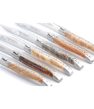 Laguiole en Aubrac 6 steakmessen diverse soorten wortelhout