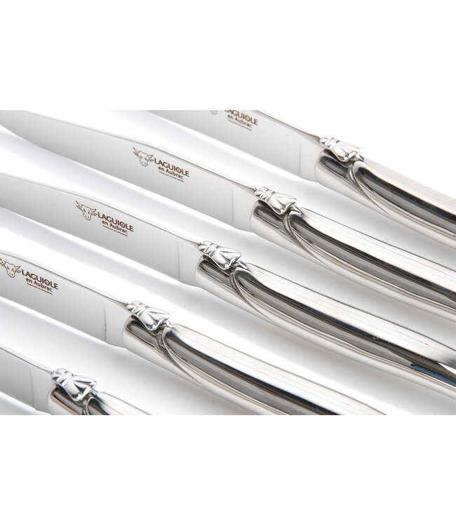 Laguiole en Aubrac 6 steakmessen rvs - glanzend