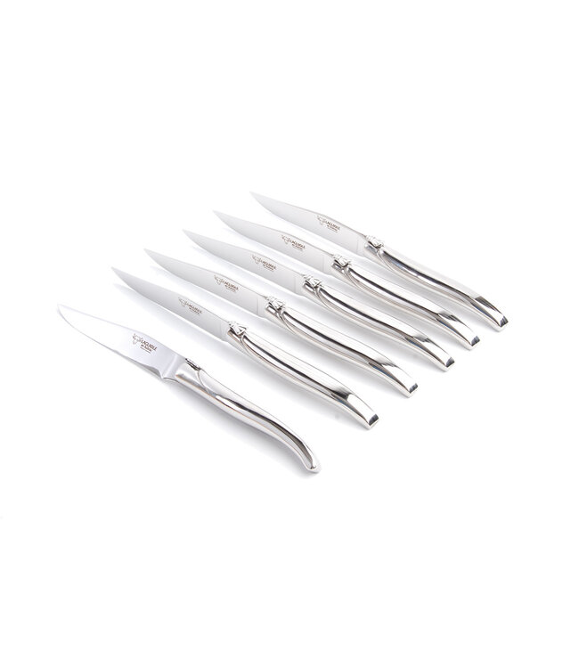 Laguiole en Aubrac 6 steakmessen rvs - glanzend
