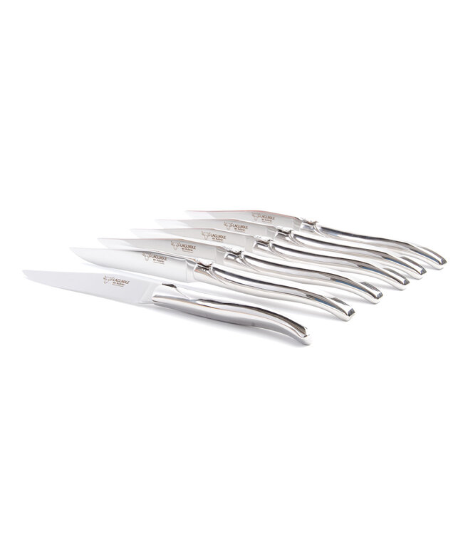 Laguiole en Aubrac 6 steakmessen rvs - glanzend