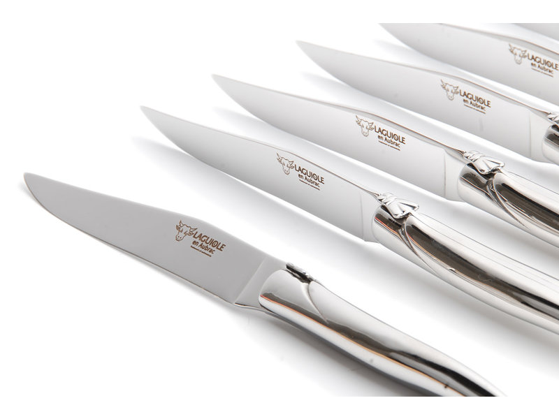 Laguiole en Aubrac 6 steakmessen rvs - glanzend