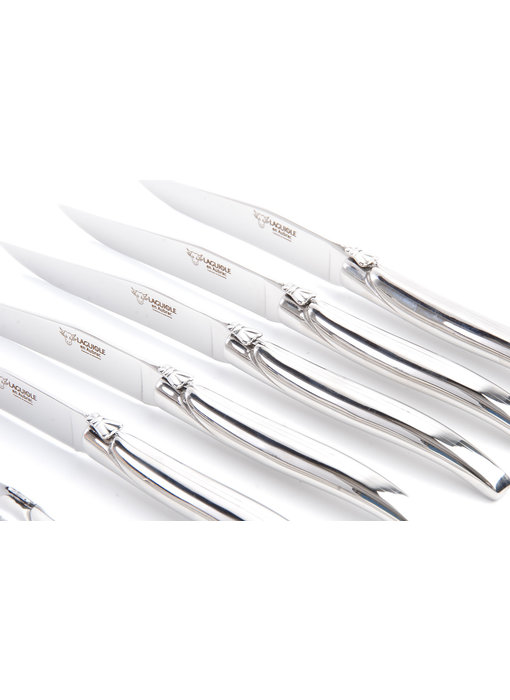 Laguiole en Aubrac 6 steakmessen rvs - glanzend
