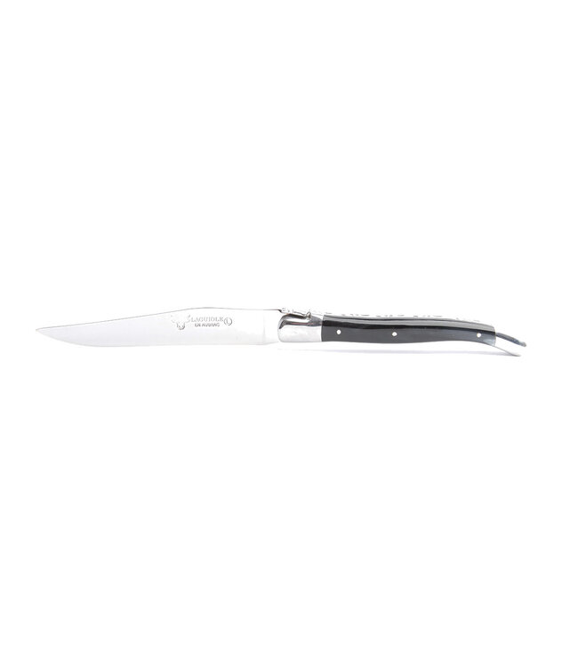 Laguiole en Aubrac 6 steakmessen geperste hoorn - glanzend
