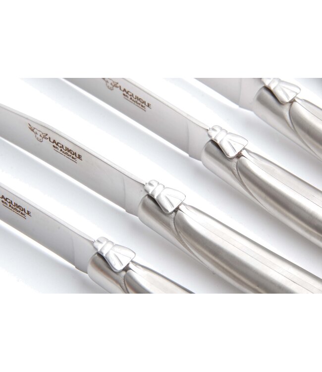 Laguiole en Aubrac 6 steakmessen rvs - mat