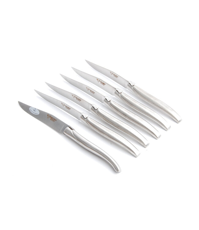Laguiole en Aubrac 6 steakmessen rvs - mat