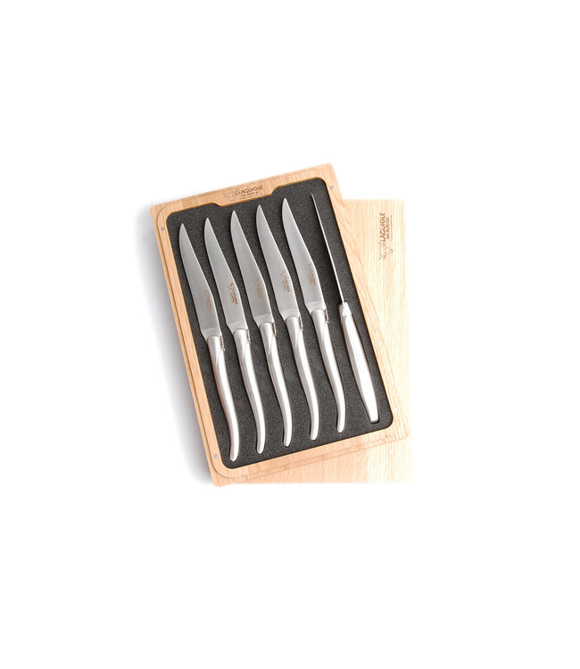 Laguiole en Aubrac 6 steakmessen rvs - mat